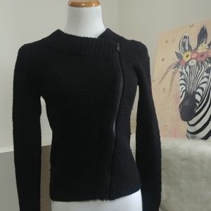Ann Taylor Asymmetrical Black Sweater